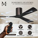 Atlas Irene-3H 42 inch Brushed Bronze with Matte Black Blades Flush Mount Paddle Fan